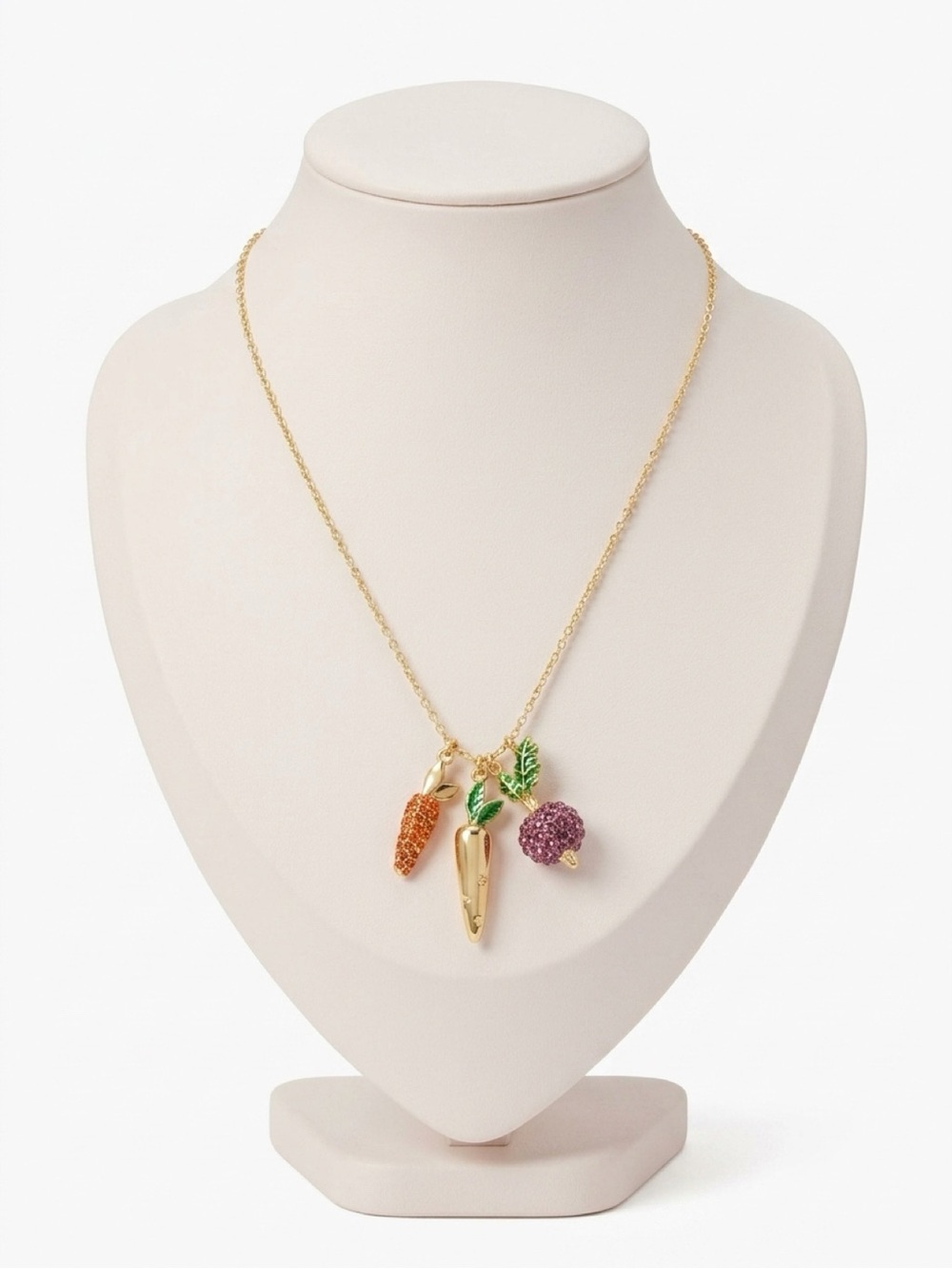 Kate spade Gold-Tone Necklace with radish and carrots Fruit Charms